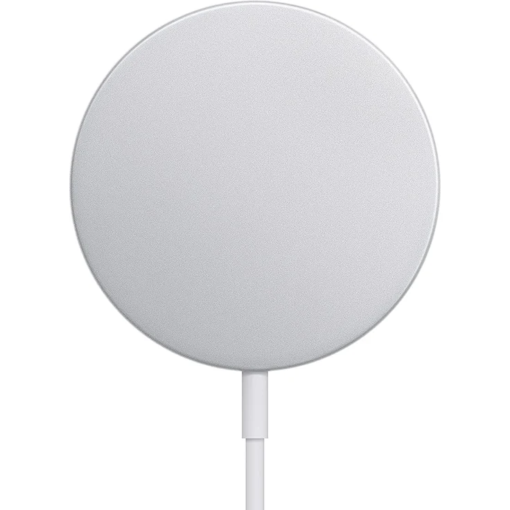 Apple MagSafe Charger MHXH3ZM/A, magnetisches Ladegerät, Qi Ladestation, weiß, silber – Bild 1