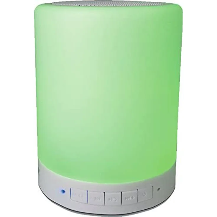 Denver BTL-30 Bluetooth-Lautsprecher mit Lampe, Kartenleser, Radio, Mikrofon, weiß