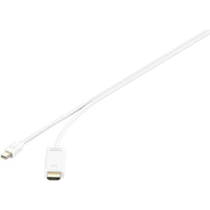 Renkforce Mini-DisplayPort / HDMI Anschlusskabel [1x DisplayPort Stecker - 1x HDMI-Stecker] 1.8m Weiß