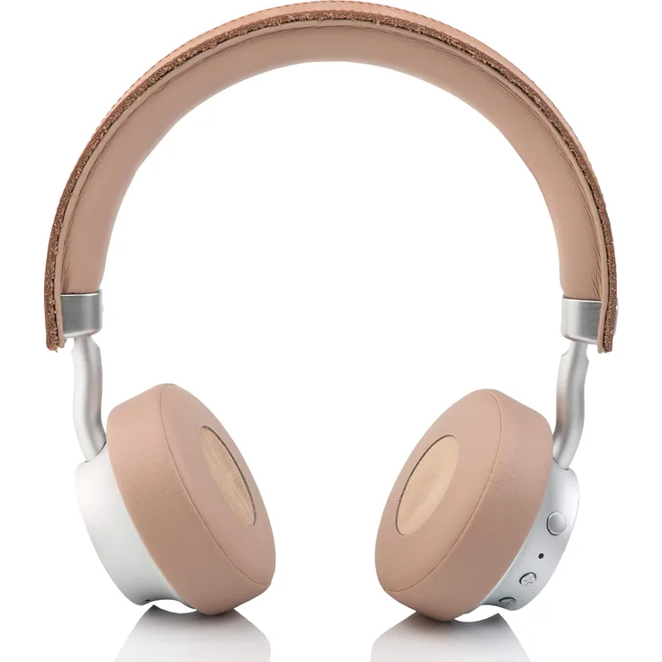 hër on-ear Bluetooth Stereo Headphones Kopfhörer kabellos wireless (verstellbare Bügel, Mikrofon, inkl. Tragetasche und 3,5 mm Klinkenkabel), beige - nude