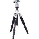 Rollei Compact Compact Traveler No I Aluminium I Titan I Leichtes-Reisestativ I Foto-Stativ mit geringem Packmaß I Kugelkopf und Stativtasche