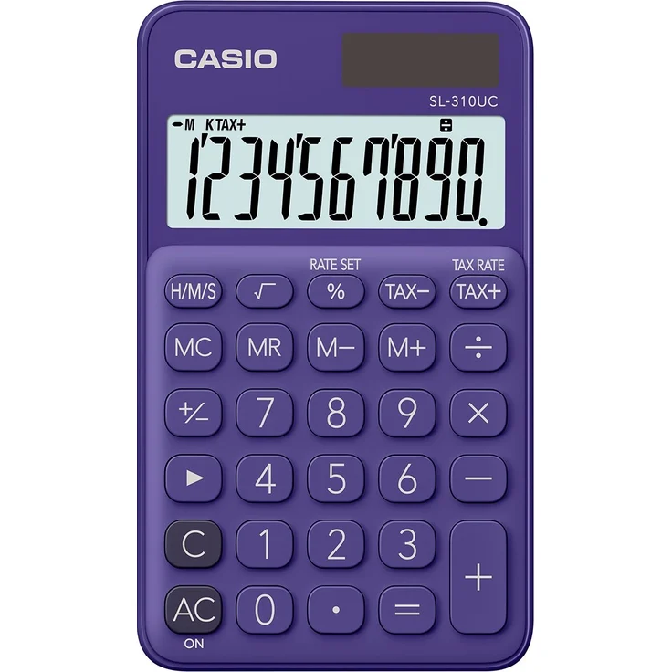 Casio SL-310UC-PL Taschenrechner, 10-stellig, in zehn Farbvarianten – Bild 1