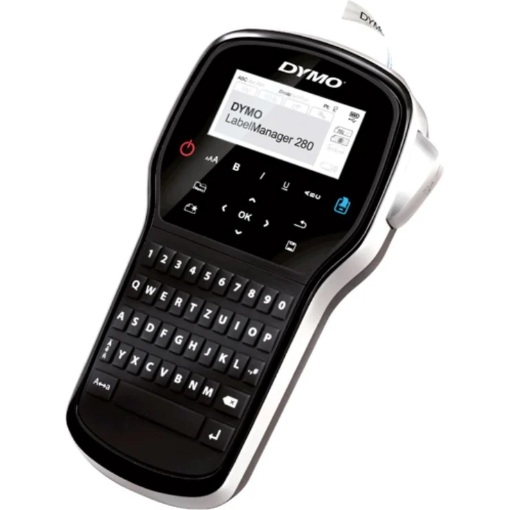 Dymo LabelManager 280 Tragbares Beschriftungsgerät | Wiederaufladbares Etikettendrucker mit QWERTZ Tastatur | PC-Mac Schnittstelle – Bild 1
