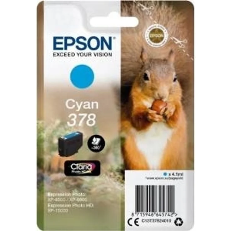 Epson Original 378 Tinte Eichhörnchen, XP-8500 XP-8600 XP-8605 XP-15000 (cyan) – Bild 1
