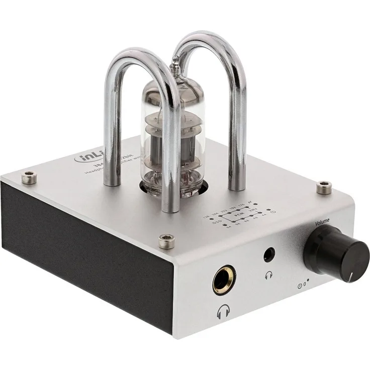 InLine 99206I AmpUSB, Hi-Res AUDIO HiFi DSD Kopfhörer-Röhrenverstärker, USB Digital Audio Konverter, 384kHz-32-Bit