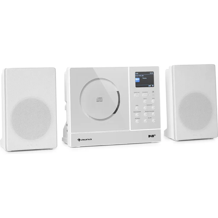 auna Connect Vertical Internetradio 2x5 Watt RMS CD IR-UKW-DAB+ Spotify BT weiß