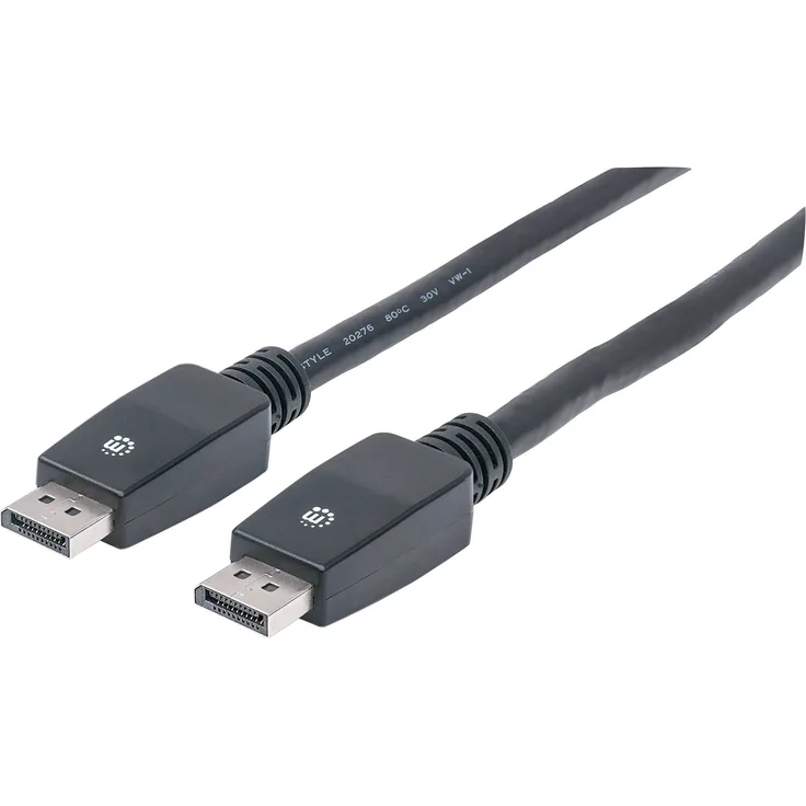 Manhattan - DisplayPort-Kabel - DisplayPort (M) bis DisplayPort (M) - 10,0m - eingerastet, geformt, 4K Unterstützung - Schwarz (354134)