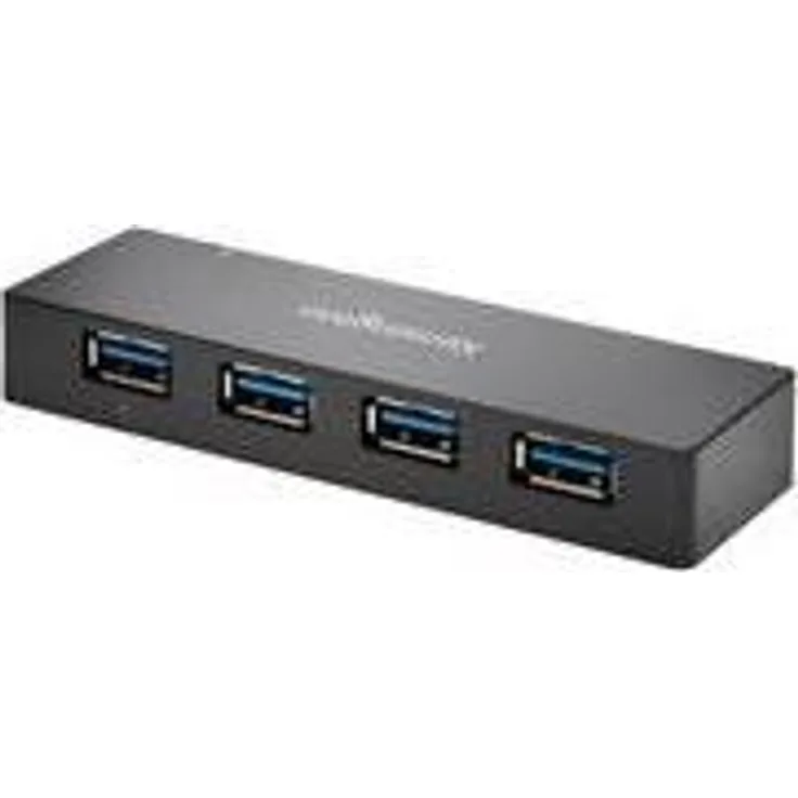 Kensington USB 3.0 Hub mit 4 Anschlüssen, Übertragungsgeschwindigkeit bis 5 Gbit-s - 3A Ladefunktion, Plug-and-Play, HP, Dell, Windows, Macbook, K39122EU