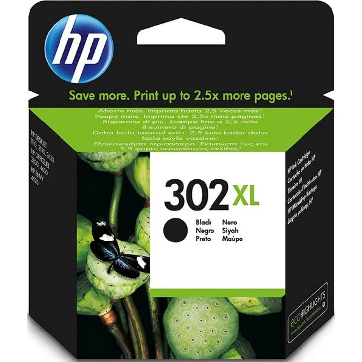 HP Original 302XL Schwarz Tintenpatrone mit hoher Reichweite (F6U68AE) – Bild 1