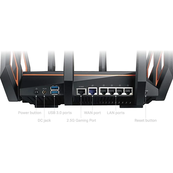 Asus GT-AX11000 ROG Rapture Gaming Router (Ai Mesh WLAN System, WiFi 6 AX11000, Game First V, VPN Fusion, 1x 2.5G LAN, 4x Gigabit LAN Link Aggregation, 1.8 GHz QC CPU, AiProtection, USB 3.0) – Bild 6