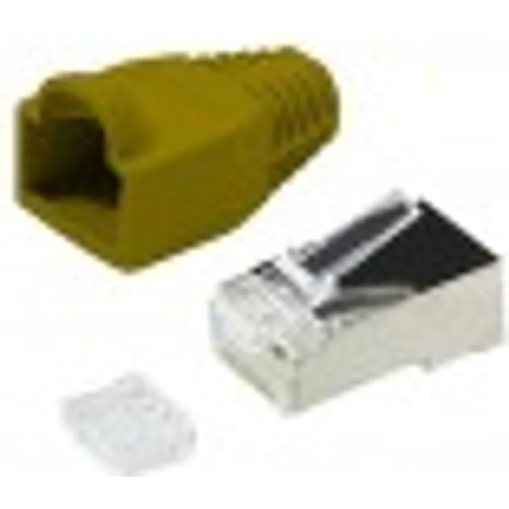 100 x CAT5e RJ45 Patchkabel Modular Crimp Stecker geschirmt gelb CAT 5e Netzwerk