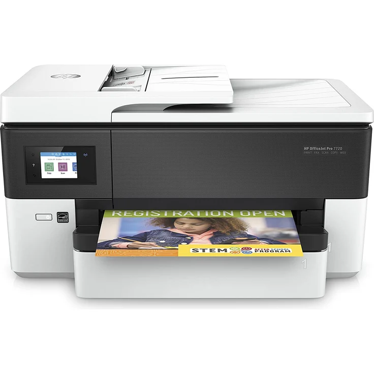 HP OfficeJet Pro 7720 (4-in-1) Multifunktionsdrucker - (Thermal Inkjet) Farbe, Druckgeschwindigkeit: 22 s/w, 18 Farbe, Auflösung: 4800 x 1200, USB, LAN, RJ-11, WLAN, AirPrint, Mobile Print, Cloud Print (Y0S18A) – Bild 1