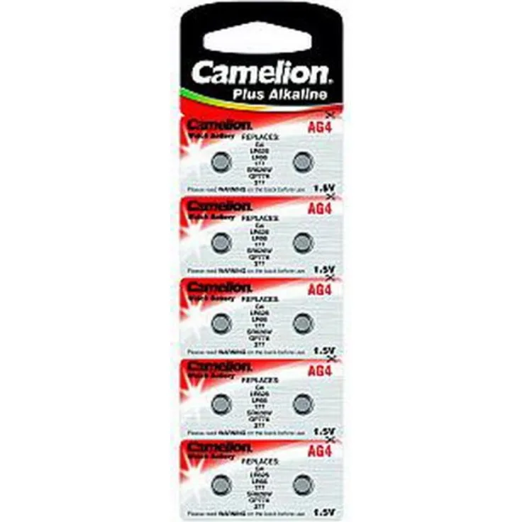 Camelion 12051004 Alkaline-Knopfzelle (AG 4-LR66-LR626-377, 1,5V, 10-er Blister)