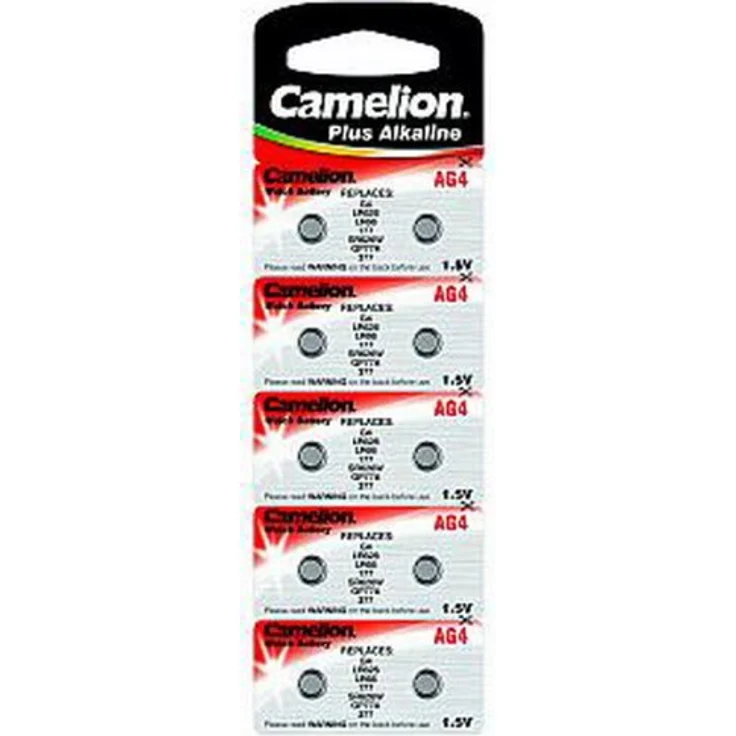 Camelion 12051004 Alkaline-Knopfzelle (AG 4-LR66-LR626-377, 1,5V, 10-er Blister) – Bild 1
