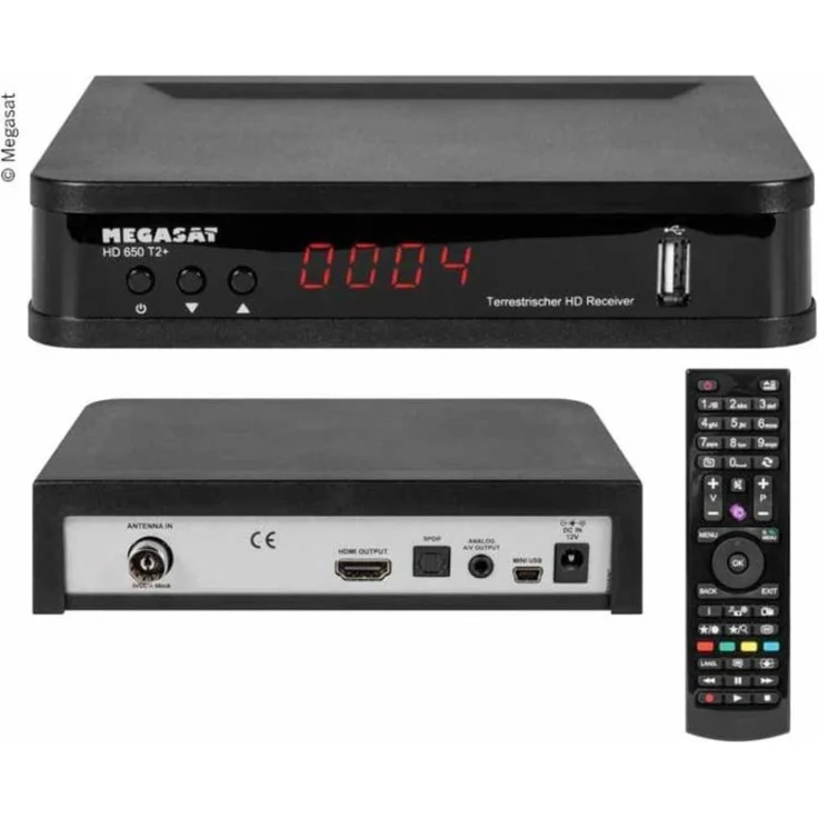 Megasat DVB-T-Receiver HD 650 DVB-T2+, 230 Volt, HDMI, EPG, schwarz – Bild 2