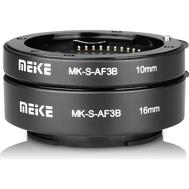 MEKE MK-S-AF3B Kunststoff Auto Focus Macro Extension Tube Autofokus Adapter Ring 10 mm 16 mm für Sony ohne Spiegel a7 a7m2 nex3 mex5 nex6 nex7 a5000 a6000 a6300 a6500 a9 usw kamera