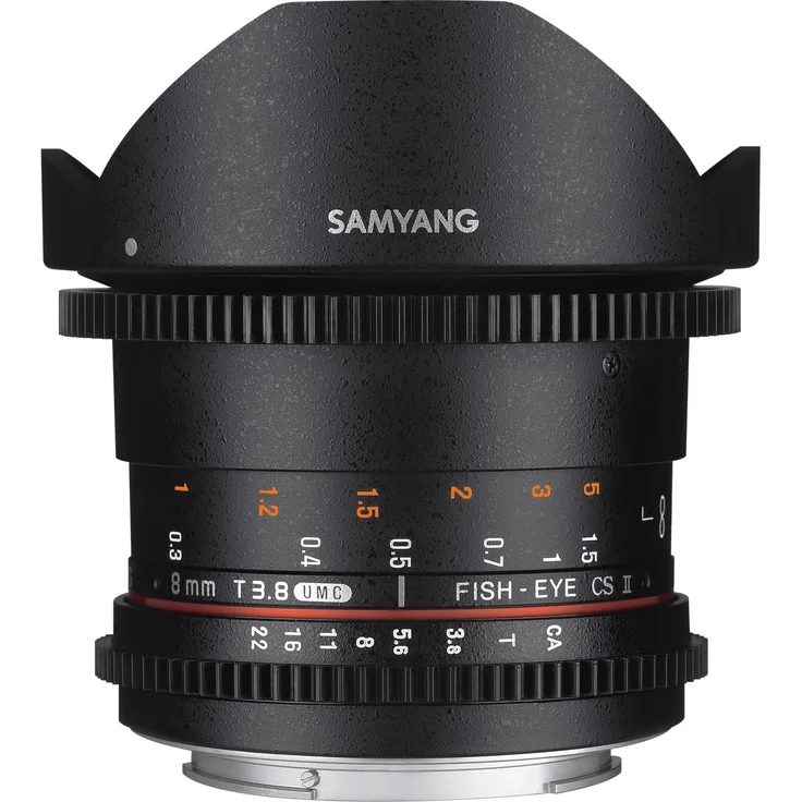 SAMYANG 13008T3.8CM 8 mm T3.8 VDSLR UMC Fish-Eye CS II Objektiv für Anschluss Canon M schwarz