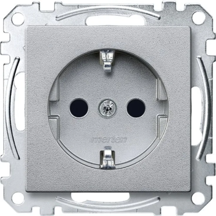 Merten MEG2300-0460 SCHUKO-Steckdose, erhöhter Berührungsschutz, Steckklemmen, aluminium, System M