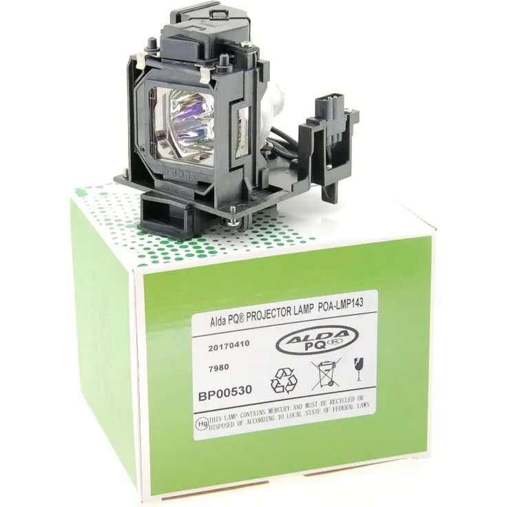 Alda PQ Beamerlampe 610-351-3744 / LMP143 für Sanyo PDG-DWL2500, PDG-DXL2000, PDG-DXL2000e, PDG-DXL2500, PT-CW230, PT-CX200, PT-CW230E, PT-CX200E, PT-CW230EA Projektoren, Lampenmodul mit Gehäuse