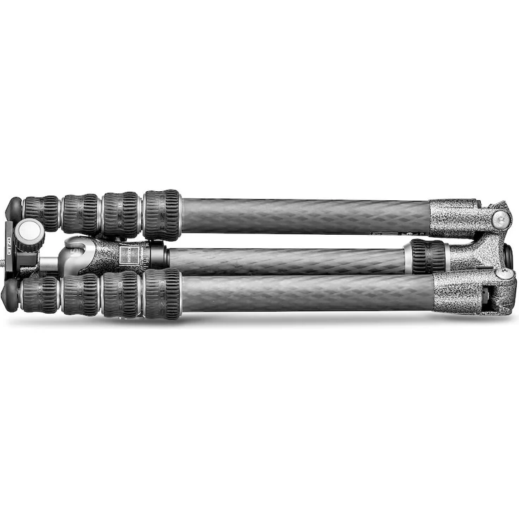 Gitzo GK1555T-82TQD Traveler Stativ mit Kugelkopf (kompakt, faltbar und leicht, kurze Säule für Aufnahmen auf Bodenhöhe inklusive Serie 1 - 5 Segmente) carbon