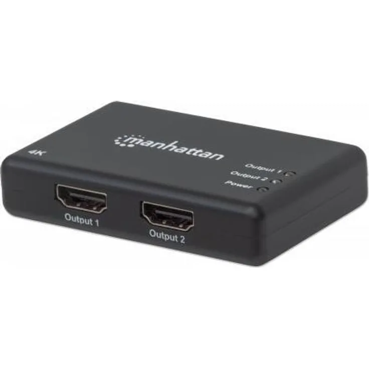 Manhattan 207669 4K 2-Port HDMI-Splitter 4K 30Hz Stromversorgung über Netzteil Schwarz