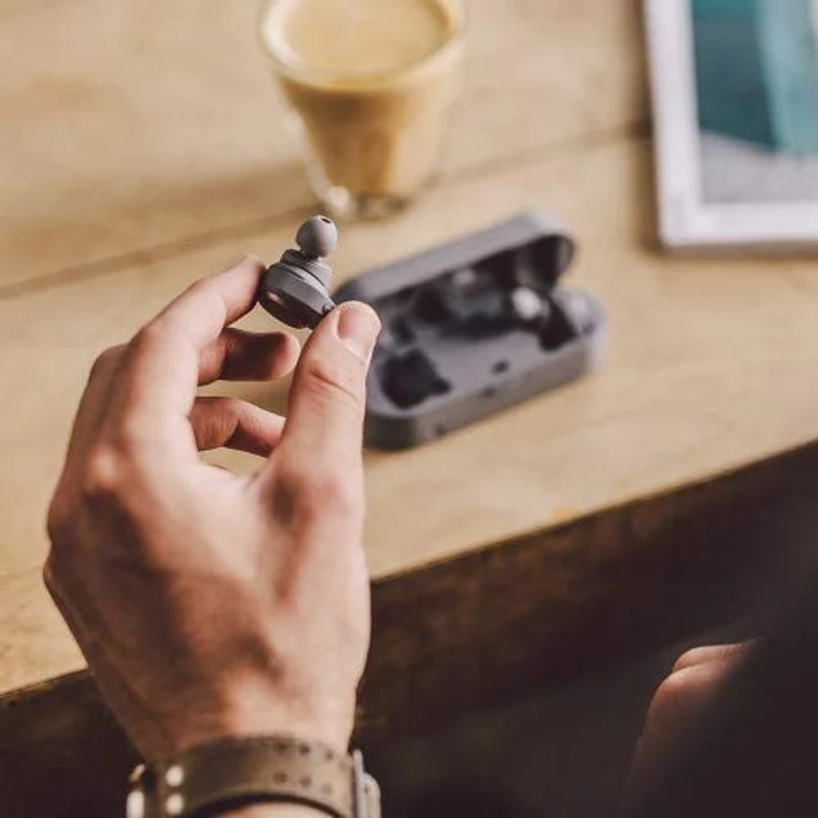 Audio-Technica ATH-CKR7TW True Wireless In-Ear Kopfhörer, mit Bluetooth, Mikrofon, grau – Bild 3