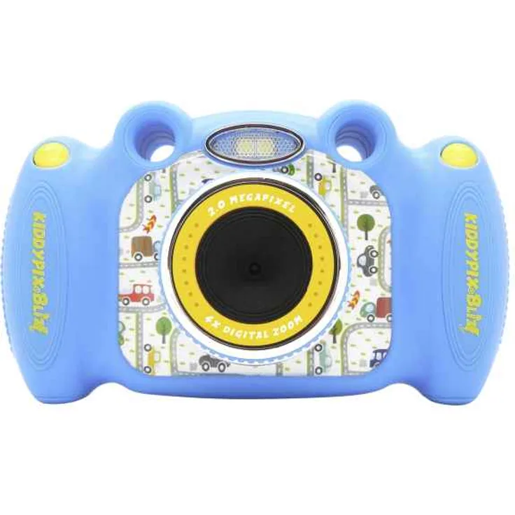 Kiddypix 'Blizz' Kinderkamera mit Webcam-Funktion, gummierte Außenseite, Integrierte Spiele, Blau