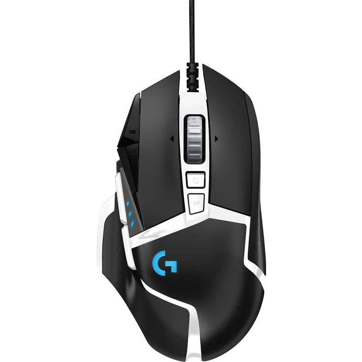 Logitech G502 Hero Gaming Maus Special Edition, Hero 16000 DPI Sensor, RGB-Beleuchtung, Gewichtstuning, 11 Programmierbare Tasten, Benutzerdefinierte Spielprofile, EU Version, PC-Mac - Schwarz-Weiß – Bild 1