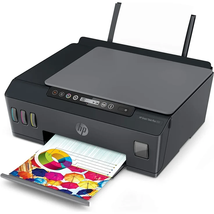 HP Smart Tank Plus 555 (3-in-1) Multifunktionsdrucker - (Thermal Inkjet) Farbe, Druckgeschwindigkeit: 11 s/w, 5 Farbe, Auflösung: 1200 x 1200, USB, WLAN, Bluetooth LE, AirPrint, Wifi-Direct (1TJ12A) – Bild 3