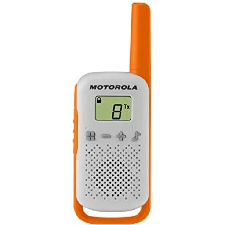 Motorola Talkabout T42 Triple PMR-Funkgeräte (3er Set, PMR446, 16 Kanäle, Reichweite 4 km), Walkie Talkie, grün, blau, orange – Bild 4