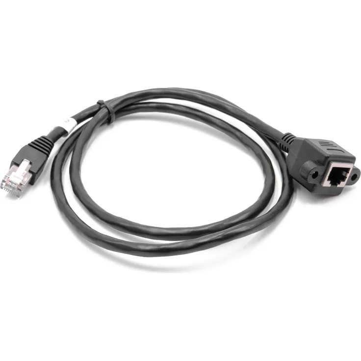 vhbw Ethernet LAN Verlängerungskabel Cat6 Verlängerung RJ45 Stecker auf Buchse 1m mit Einbaubuchse schwarz