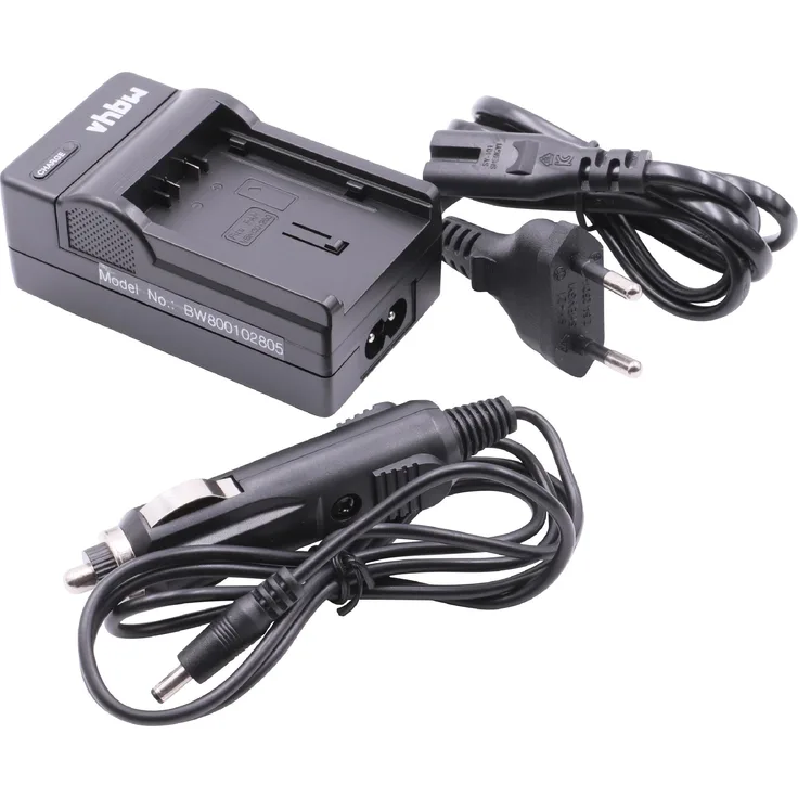 vhbw Ladegerät Ladekabel mit Kfz-Lader für Panasonic HC-X900M, HC-X909, HC-X810, HC-X929 wie VW-VBN130, VW-VBN260.
