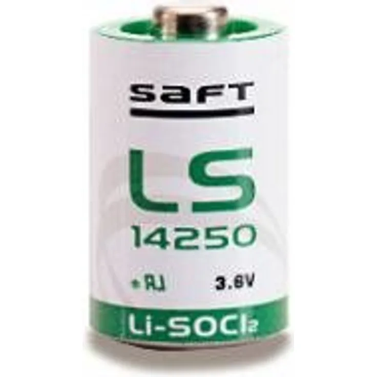 Saft LS14250 1-2 AA Lithium-Thionylchlorid Batterie (3,6V, 10-er Pack) weiß-grün