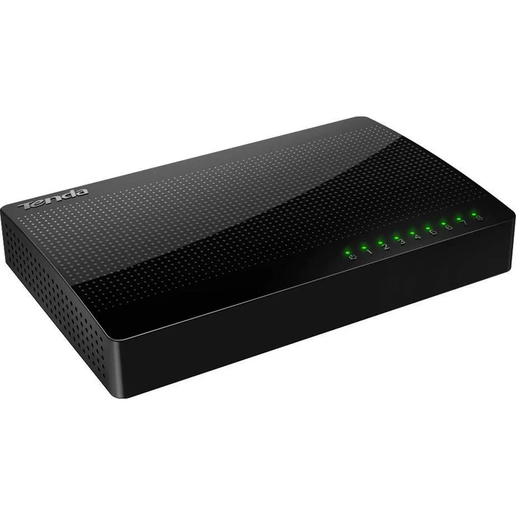 Tenda SG108 8 Port Gigabit Desktop Switch (8x 10 - 100 - 1000 MBit-s RJ-45 Ports, Autonegation, Auto MDI-MDIX, IEEE 802x3x Flusskontrolle, Non-Blocking Architektur) schwarz – Bild 4