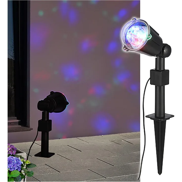 LED Party Strahler rotierend rot grün blau 230V Lichteffekte Projektionslampe