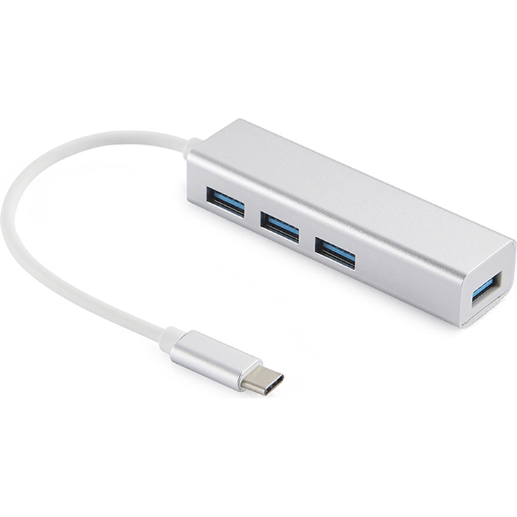 Sandberg USB-C to 4 x USB 3.0 Hub SAVER. Hostschnittstelle: USB 2.0 Type-C, Hub-Schnittstellen: USB 3.2 Gen 1 (3.1 Gen 1) Type-A. Produktfarbe: Silber, Gehäusematerial: Aluminium. Menge pro Packung: 1 Stück(e), Verpackungsbreite: 120 mm, Verpackungstiefe: