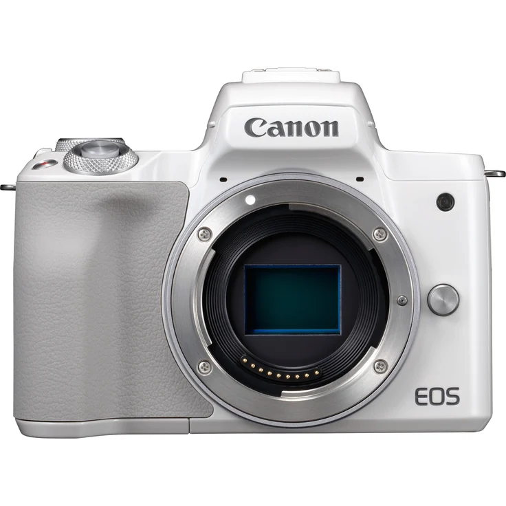 Canon EOS M50 spiegellose Systemkamera (24,1 MP, dreh- und schwenkbares 7,5 cm (3 Zoll) Touchscreen LCD-Display, APS-C CMOS-Sensor, Digic 8, 4K Video, OLED EVF, WLAN, Bluetooth) Gehäuse, weiß