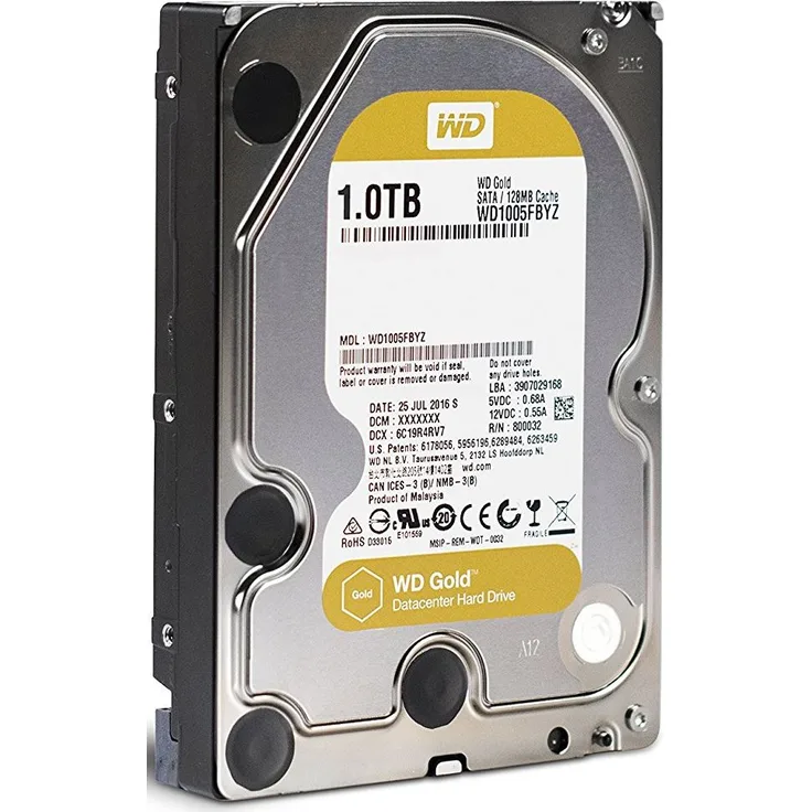 WD Gold Datacenter Hard Drive WD1005FBYZ - Festplatte - 1 TB - intern - 3.5 Zoll (8.9 cm) - SATA 6Gb/s - 7200 rpm - Puffer: 128 MB (WD1005FBYZ)