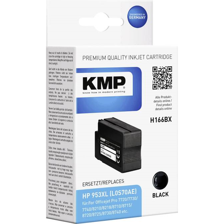 KMP Druckerkartusche für HP Officejet Pro 8710 Schwarz - Kompatibel - Tintenpatrone für HP 953XL - Office Druckerzubehör