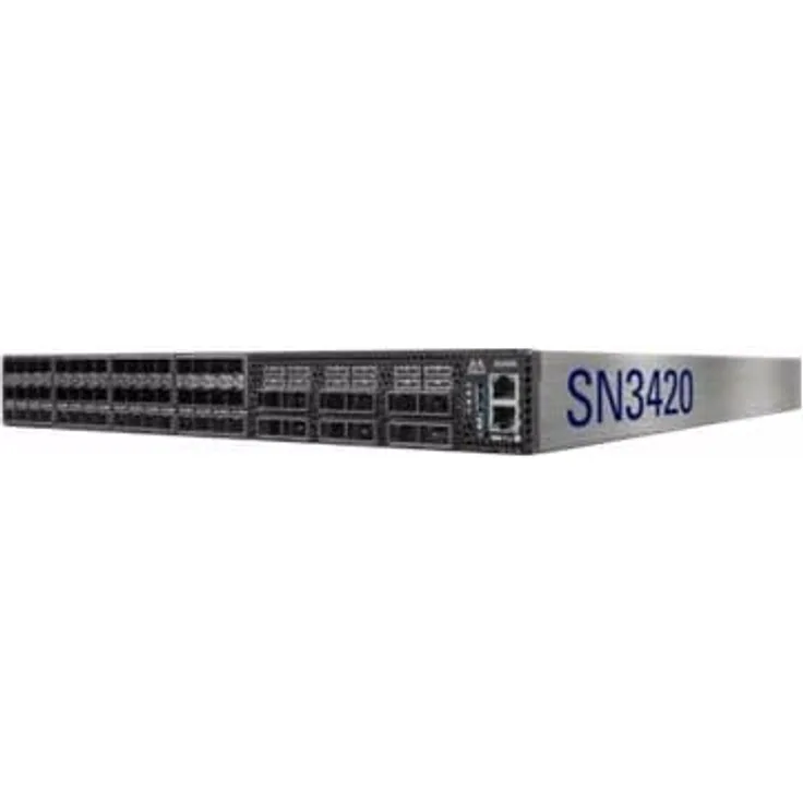 Mellanox Spectrum-2 MSN3420-CB2FC - Switch - L3 - managed - 48 x 25 Gigabit SFP28 + 12 x 100 Gigabit QSFP28 - Luftstrom von hinten nach vorne - an Rack montierbar