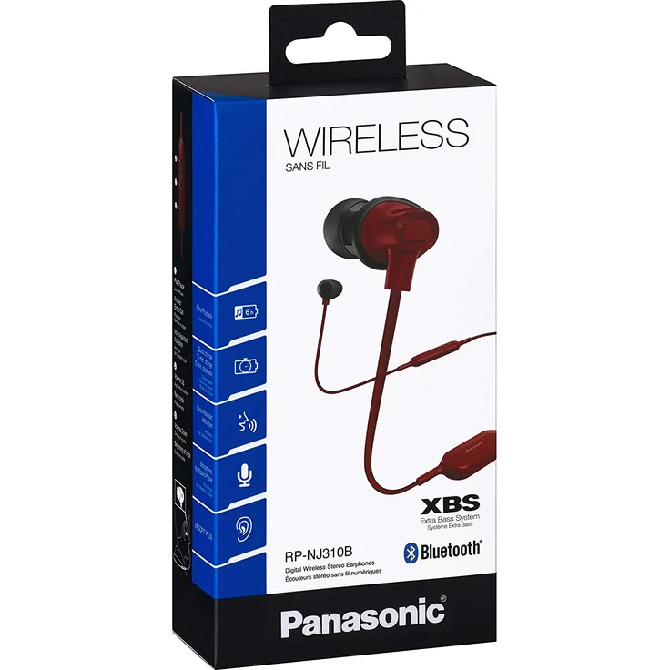 Panasonic RP-HTX20BE In-Ear Kopfhörer, mit Bluetooth, Mikrofon, rot – Bild 6