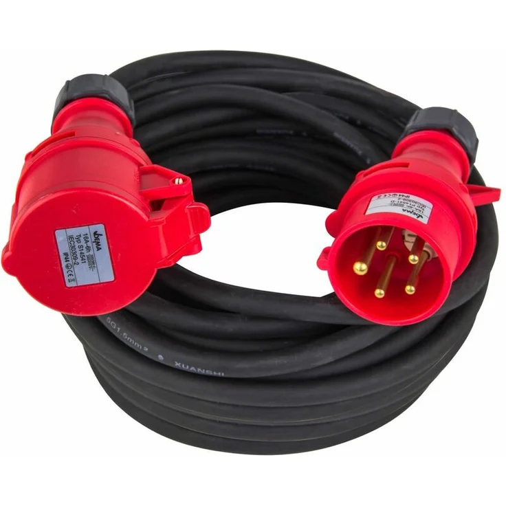 E 400 V Verlängerungskabel 15 Meter H07RNF 16A 5x1,5mm² schwarz IP44