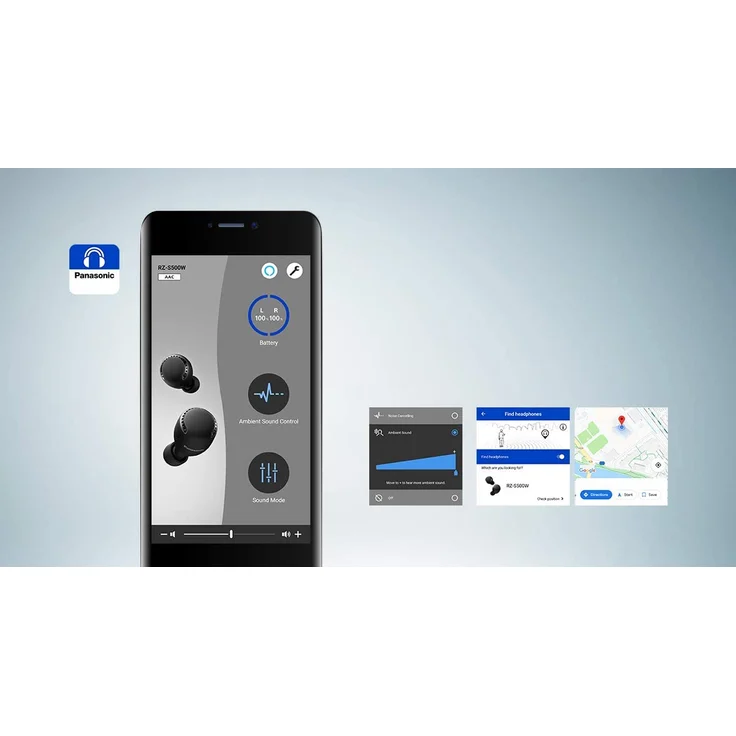 Panasonic RZ-S500WE-K True Wireless In-Ear Kopfhörer, mit Bluetooth, Mikrofon, Noise Cancelling, spritzwassergeschützt, schwarz – Bild 9