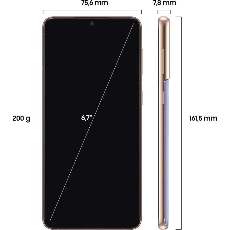 Samsung Galaxy S21 Plus 5G Smartphone 17,02cm (6,7 Zoll) AMOLED-Display, 128GB interner Speicher, 8GB RAM, Dual-SIM, Phantom Violet – Bild 2