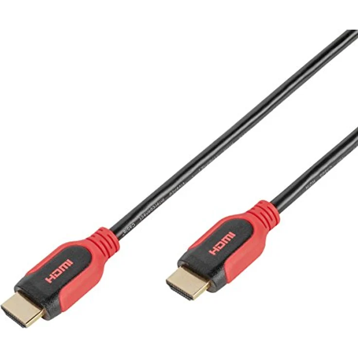 Vivanco PRO 14HDHD 15PB High Speed HDMI Kabel mit Ethernet (Audio Rückkanal ARC 1,5m) rot-schwarz