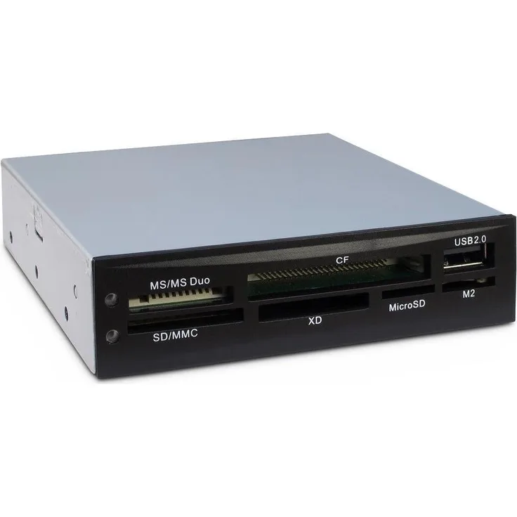 Inter-Tech CI-02 - CF - CF Typ II - MMC - MS Duo - MS Micro (M2) - MS PRO - MS PRO Duo - Speicherstick (MS) - MicroDrive,... - 3.5 - USB 2.0 - 480 Mbit/s - Schwarz - Daten - Leistung (88884088)