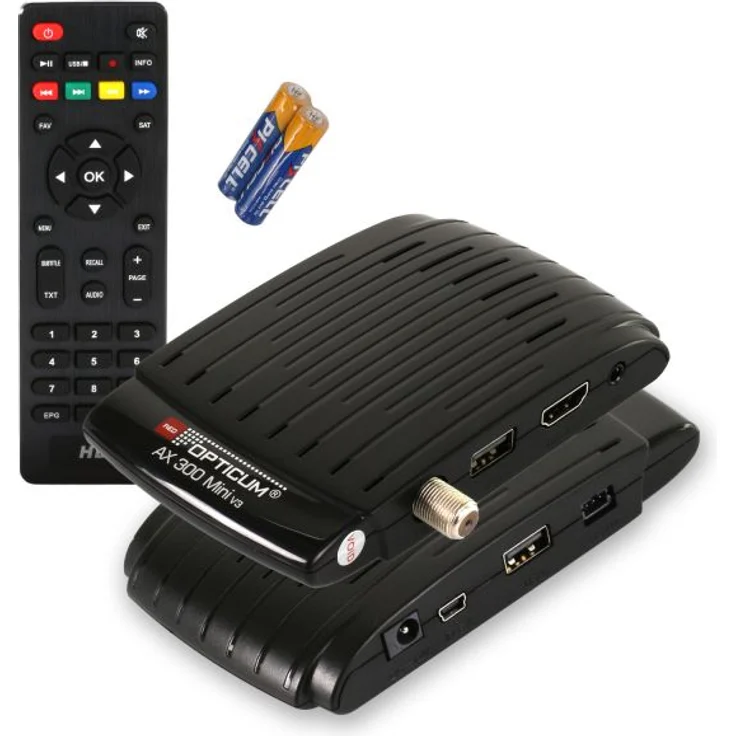 Opticum Red AX 300 Mini V3, digitaler HD Satellitenreceiver / externer IR Sensor mit Display / 1080p Full HD / USB / HDMI / 12V Netzteil ideal für den Campingurlaub – Bild 2