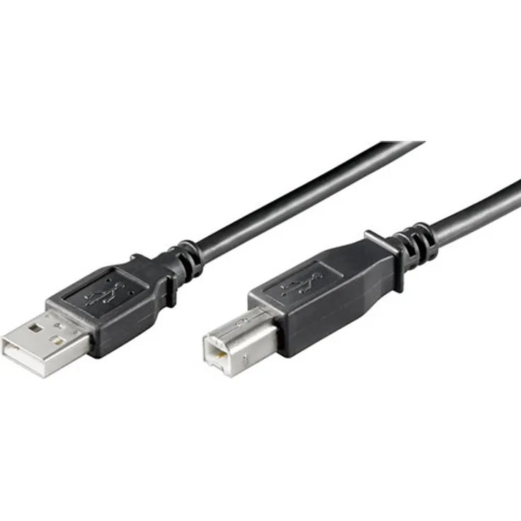 USB 2.0 Kabel, (lose Ware), 'A' Stecker > 'B' Stecker USB AB 500 LC HiSpeed schwarz 2.0 5m