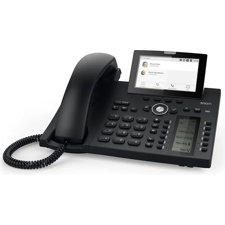 Snom D385 Tischtelefon, Farbe + SmartScreen, 12 SIP-Identitäten, Sensorhakenschalter, Bluetooth, USB, 48 selbstbeschriftende Schlüssel (12 physische), schwarz (00004340) – Bild 2