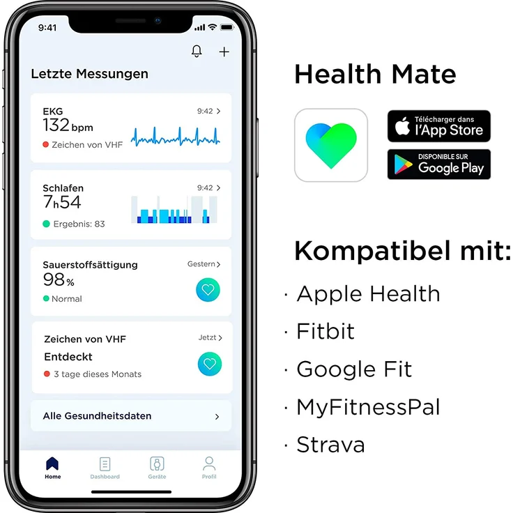 Withings ScanWatch Hybrid-Smartwatch GPS Unisex, 38mm, Schwarz – Bild 3